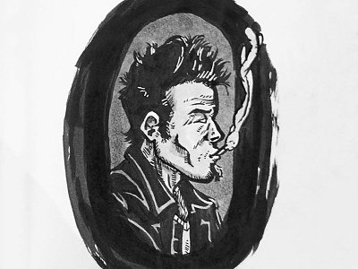 Tom Waits Portrait - Ink Illustration daily illustration ink portrait sketch tom waits