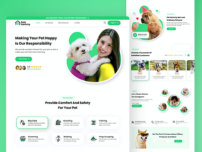 Pet Care Landingpage Exploration clean design clean ui design homepage interaction design landing page design minimal minimalist pet care pet care landingpage pet store petshop ui uidesign uiux ux visual design web webdesign website design