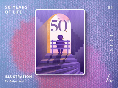 Poster Design - 50 years of life art bench branding design girls illustration information life lifestyle park poster sketch stairs woman