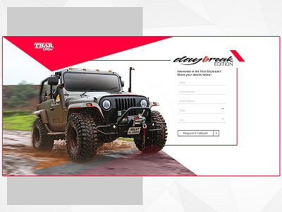 Mahindra Thar- Daybreak - Landing Page daybreak landing page mahindra thar