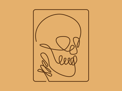 Line Art - Skull illustration one line art