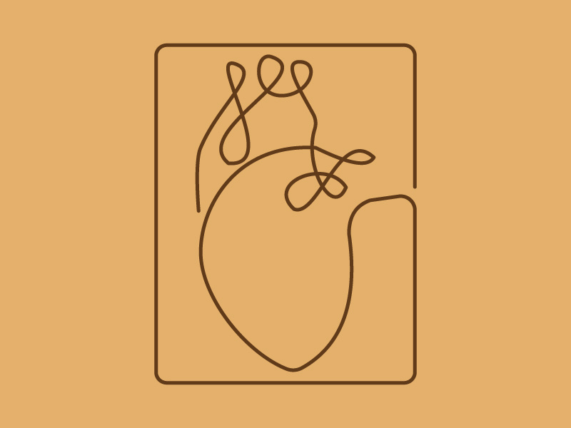 Line Art Heart one line art illustration