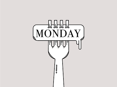 Forking Monday concept dining experience fork illustration life line art malaysia meals monday monday blue restaurant