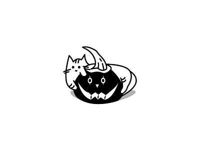 Happy Halloween 2017 cats happy halloween line illustration pumpkin