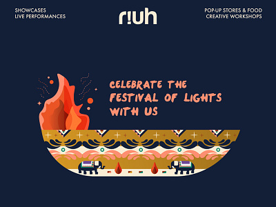 Deepavali RIUH Event Poster art event bangsar creative culture deepavali diversity diwali malaysia poster tradisional