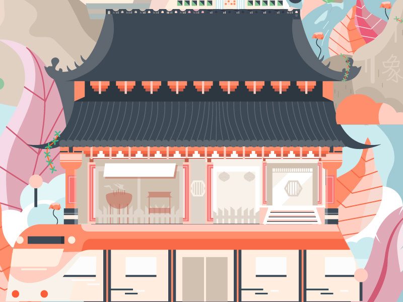 Taiwan shot #1 train temple tourist map illustration travel hua lien taipei taiwan