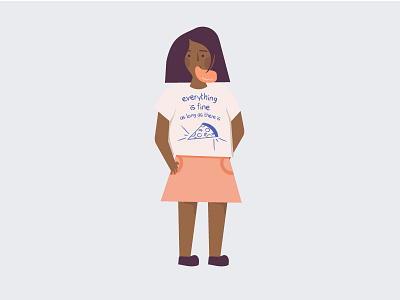 life motto on shirt food girl illustration pizza