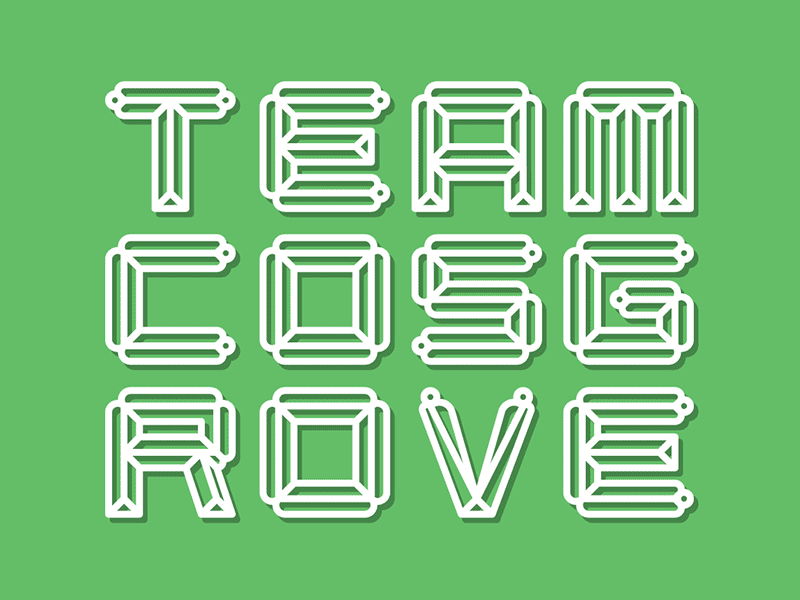 Team Cosgrove - Relief Letter Logo brand color cosgrove family logo personal relief shadow team type