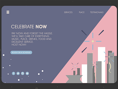 Simple Hosting Party Web Design design interface party simple ui ux web webdesign