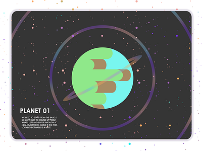 Planet Startup design illustration planet simple space text