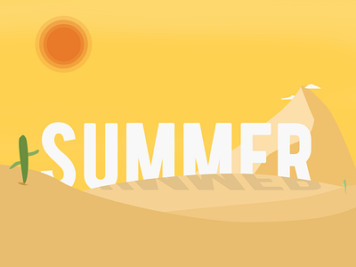 Summer l Illustration cactus desert illustration simple summer camp text