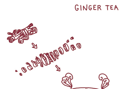 Ginger Tea drawing graphic recipe illustration infographic picture cook