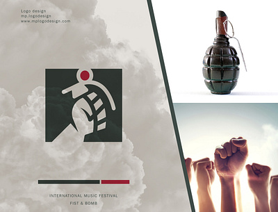 fist and grenade branding design icon illustration logo logodesign typography vector