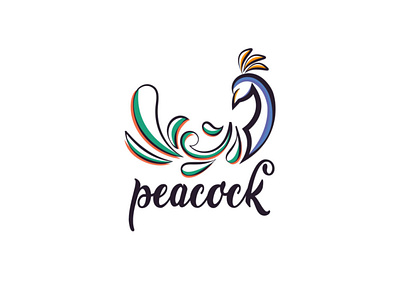 peacock logo branding design flat logo graphic design illustration logo minimal ui vector