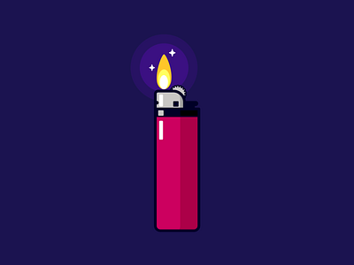 Lighter cigarette lighter cute fire flat design graphic design icon illustration light lighter simple illustration tool tools vector vector art vector illustration