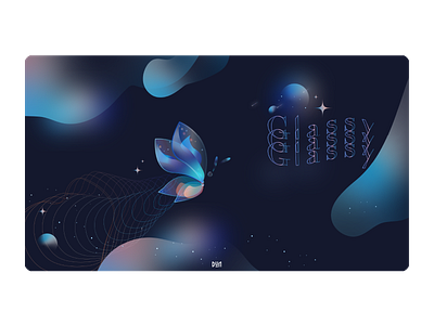 Glassy Butterfly blue butterfly design galaxy glassy graphic design illustration magicworld purple