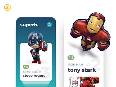 Captain vs. Stark design ui ux