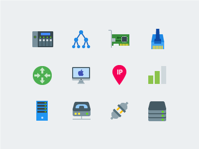 Network cisco data flat icons ftp hub icon icons ip network router server vector icons