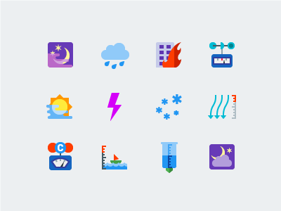 Weather cloud flat icons fog icon icons rain snow storm tide vector icons weather wind