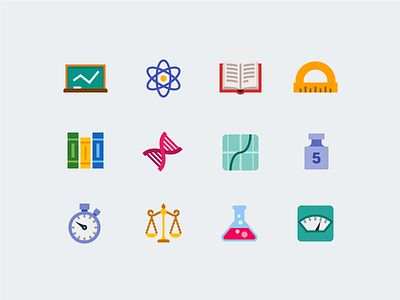 Science biotech chemistry class flat icons icon icons library physics science trigonometry vector icons