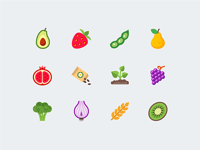 Plants colored icons flat icons food fruits icon icons plants vector icons vegetables