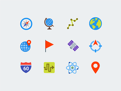 Maps compass flat icons globe gps icon icons location map navigation vector icons