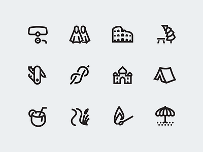 Travel for Windows 10 beach camping coliseum icon icons line icons sights tent tourist travel windows icons