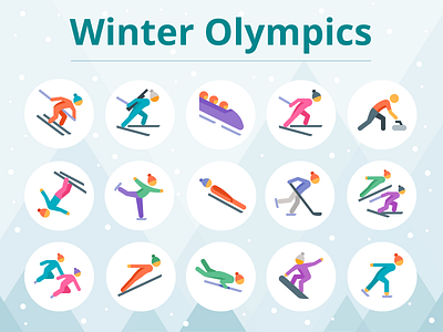 Winter Olympics 2018 design tools flat icons graphic design icon icons olympic games olympics pyeongchang sport ui ux winter
