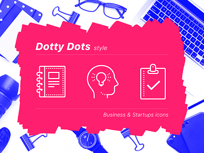 Business Icons in Dotty Dots Style business design tools flat icons graphic design icon icons idea line icons new startup task ui ux