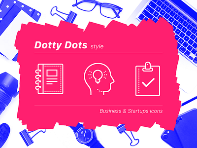 Business Icons in Dotty Dots Style