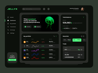 JELLYX - crypto wallet dashboard concept