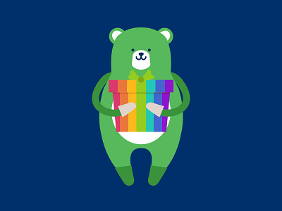 Bear avatar bear character gift icon illustration