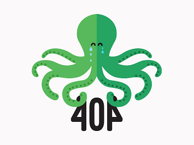 Sad Octopus 404 animal green icon octopus