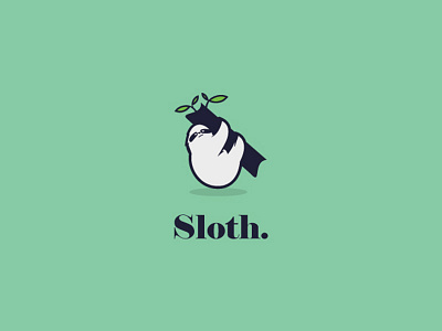 Logo Sloth animal animals brand icon logo sloth