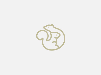 Logo Bear and Squirrel animal animals bear brand icon logo squirrel