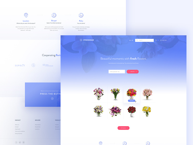 Landing Product Page fresh flowers flower product design landing