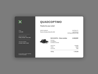 DailyUI 017 - Email Receipt