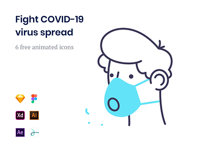 Free Coronavirus Icons animated animation assets brand breath corona coronavirus covid 19 drawer face fight free icons line lottie mask quarantine spread vector virus