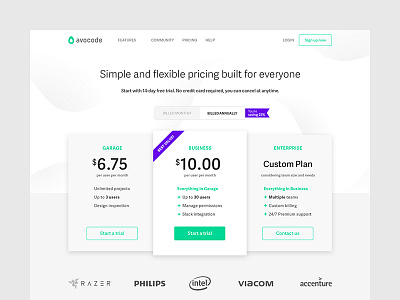 Avocode Pricing Page avocode black brand code green page pricing typography web white