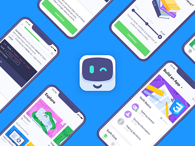 New Mimo 3.0 app build code explore icon iphonex learning mimo mobile onboarding robot ui