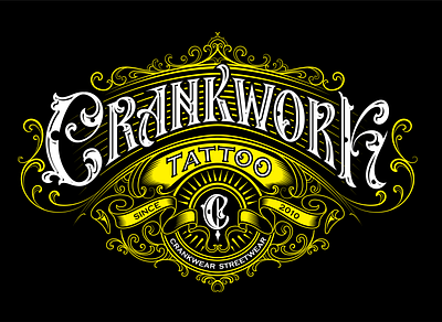 CRANKWORK TATTOO design illustration logo typography vector victorian