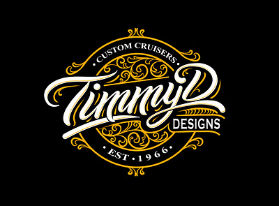 Logo "Timmy D" design illustration lettering logo typography vector victorian