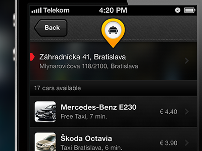 Taxi Ordering Application Listing