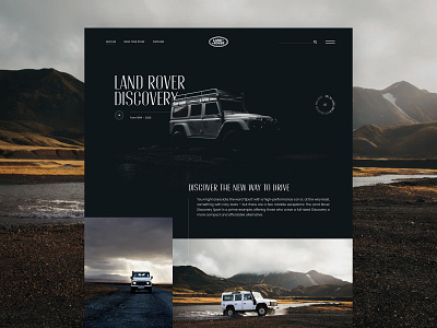 Land Rover preview car discovery interface land rover landing page landrover microsite photography ui ux vehicle website