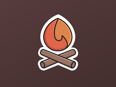 Fire illustration sticker