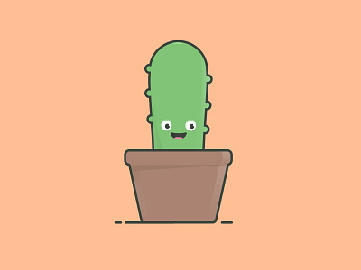 Cactus cactus design happy icon illustration monday morning