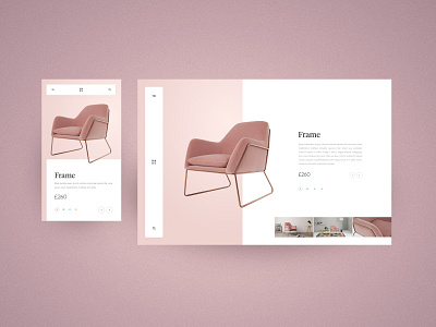 MADE - product concept chair concept furniture interaction interface interface design rose gold ux ux ui webdesign website