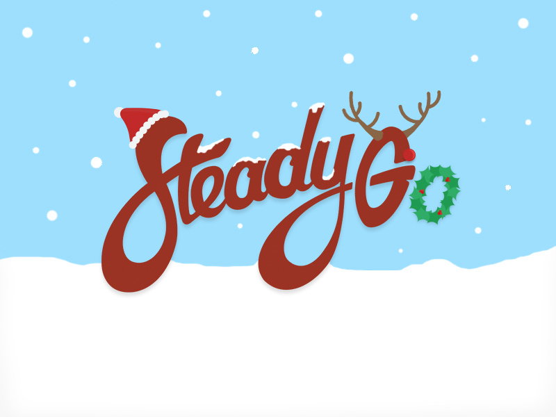 Christmas with SteadyGo icon season snow holly santa holiday design christmas logo