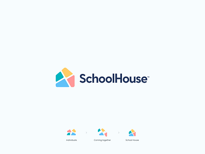 SchoolHouse Logo abstract brand branding design flat icon logo modern school school logo simple website