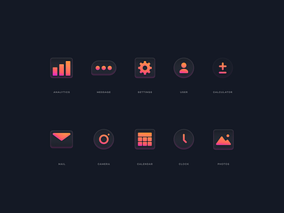 Glass Icons abstract blur branding design glass gradient icon icons icons pack iconset illustration modern simple